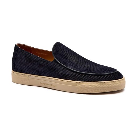 Emporio Armani Skórzane slip on ze sklepu Gomez Fashion Store w kategorii Trampki męskie - zdjęcie 184306401
