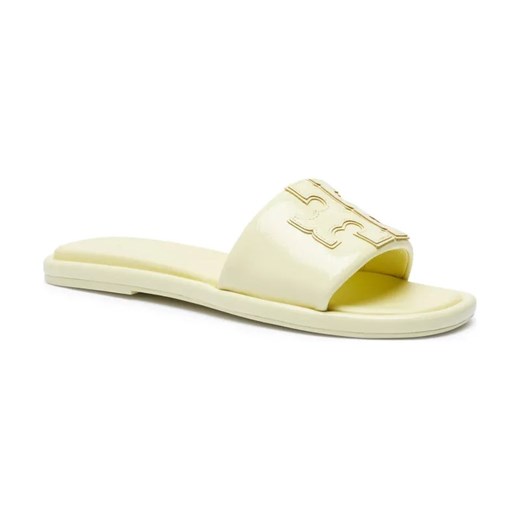 TORY BURCH Skórzane klapki DOUBLE T ze sklepu Gomez Fashion Store w kategorii Klapki damskie - zdjęcie 184306402