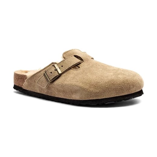 Birkenstock Skórzane mule Boston Shearling LEVE | z dodatkiem wełny ze sklepu Gomez Fashion Store w kategorii Kapcie męskie - zdjęcie 184306473