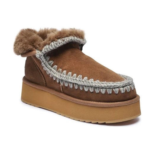 MOU Skórzane śniegowce Mini Eskimo Platform | z dodatkiem wełny ze sklepu Gomez Fashion Store w kategorii Śniegowce damskie - zdjęcie 184306541