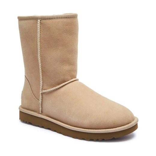 UGG Skórzane śniegowce W CLASSIC SHORT II | z dodatkiem wełny ze sklepu Gomez Fashion Store w kategorii Śniegowce damskie - zdjęcie 184306771