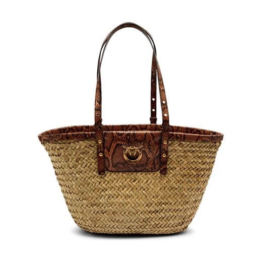 Pinko Torba plażowa LOVE SUMMER | z dodatkiem skóry Pinko One Size Gomez Fashion Store