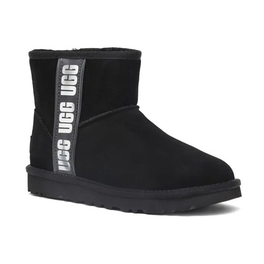 UGG Skórzane śniegowce W CLASSIC MINI SIDE LOGO II ze sklepu Gomez Fashion Store w kategorii Śniegowce damskie - zdjęcie 184307373