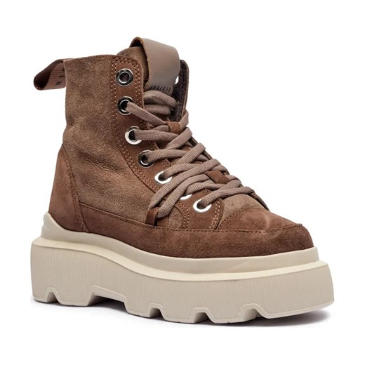 INUIKII Skórzane botki na platformie MATILDA SHEARLING ze sklepu Gomez Fashion Store w kategorii Botki - zdjęcie 184307891