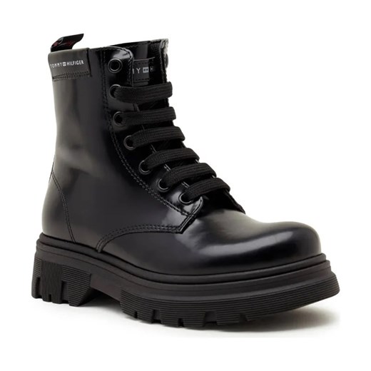 Tommy Hilfiger Botki LACE-UP | z dodatkiem skóry ze sklepu Gomez Fashion Store w kategorii Buty zimowe dziecięce - zdjęcie 184308581