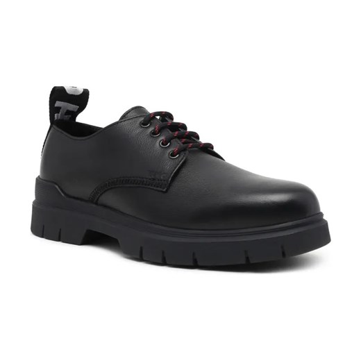 HUGO Skórzane derby Ryan_Derb_ltgr ze sklepu Gomez Fashion Store w kategorii Buty eleganckie męskie - zdjęcie 184308701