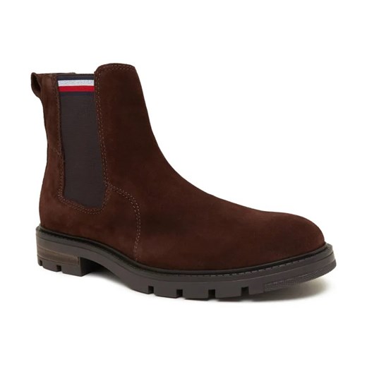 Tommy Hilfiger Skórzane sztyblety CORPOARTE HILFIGER SUEDE CHELSEA ze sklepu Gomez Fashion Store w kategorii Buty zimowe męskie - zdjęcie 184308714