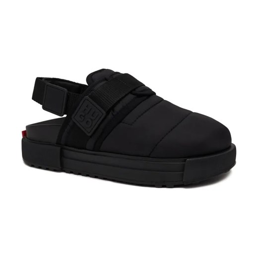 HUGO Obuwie domowe Delmar_sand_ny | z dodatkiem skóry ze sklepu Gomez Fashion Store w kategorii Kapcie męskie - zdjęcie 184309150