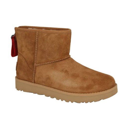 UGG Skórzane śniegowce W CLASSIC MINI LOGO ZIP | z dodatkiem wełny ze sklepu Gomez Fashion Store w kategorii Śniegowce damskie - zdjęcie 184309270