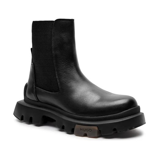 HUGO Skórzane sztyblety Fabyan_ChBootie_LT ze sklepu Gomez Fashion Store w kategorii Botki - zdjęcie 184309321