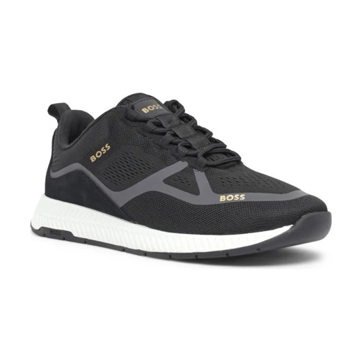 BOSS BLACK Sneakersy Titanium | z dodatkiem skóry ze sklepu Gomez Fashion Store w kategorii Buty sportowe męskie - zdjęcie 184309400