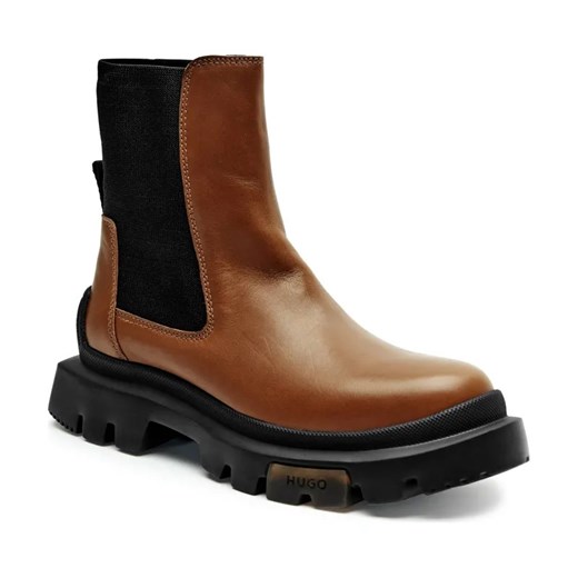 HUGO Skórzane sztyblety Fabyan_ChBootie_LT ze sklepu Gomez Fashion Store w kategorii Botki - zdjęcie 184309463
