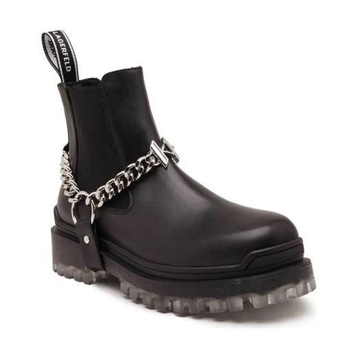 Karl Lagerfeld Skórzane botki BIKER II K-Chain Gore ze sklepu Gomez Fashion Store w kategorii Botki - zdjęcie 184309613
