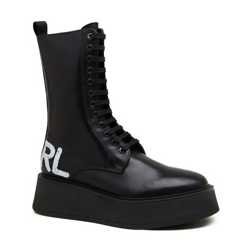 Karl Lagerfeld Skórzane botki ZEPHYR Hi Lace ze sklepu Gomez Fashion Store w kategorii Workery damskie - zdjęcie 184309860