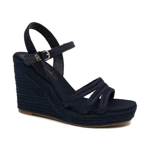 Tommy Hilfiger Koturny ESSENTIAL BASIC WEDGE SANDAL | z dodatkiem skóry ze sklepu Gomez Fashion Store w kategorii Espadryle damskie - zdjęcie 184310291