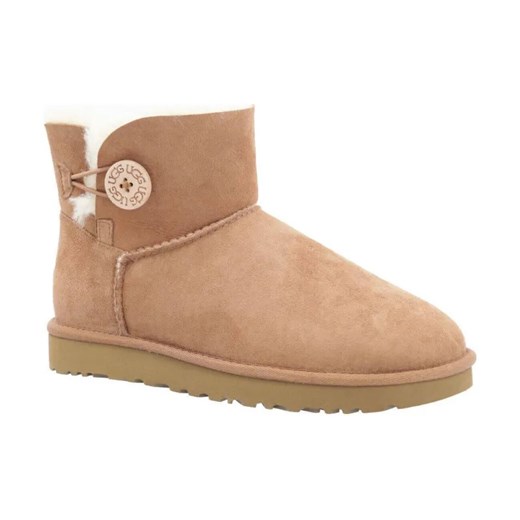 UGG Skórzane śniegowce Mini Bailey Button II | z dodatkiem wełny ze sklepu Gomez Fashion Store w kategorii Śniegowce damskie - zdjęcie 184311163