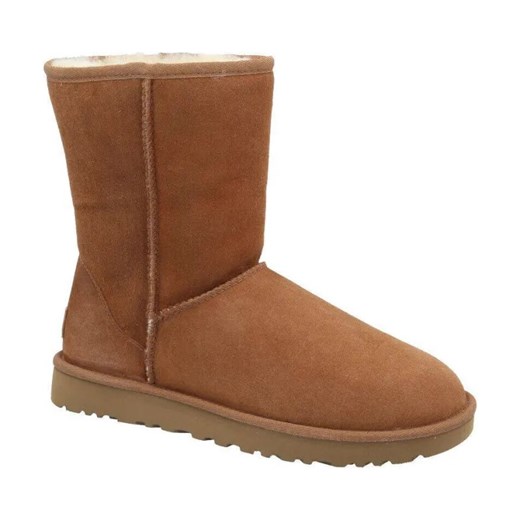 UGG Skórzane śniegowce W Classic Short II | z dodatkiem wełny ze sklepu Gomez Fashion Store w kategorii Śniegowce damskie - zdjęcie 184311504