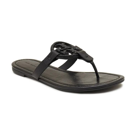 TORY BURCH Skórzane japonki Miller Pave ze sklepu Gomez Fashion Store w kategorii Klapki damskie - zdjęcie 184311912