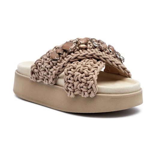 INUIKII Klapki WOVEN STONES PLATFORM | z dodatkiem skóry ze sklepu Gomez Fashion Store w kategorii Klapki damskie - zdjęcie 184312063