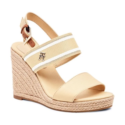 Tommy Hilfiger Sandały WEBBING HIGH WEDGE | z dodatkiem skóry ze sklepu Gomez Fashion Store w kategorii Sandały damskie - zdjęcie 184312643