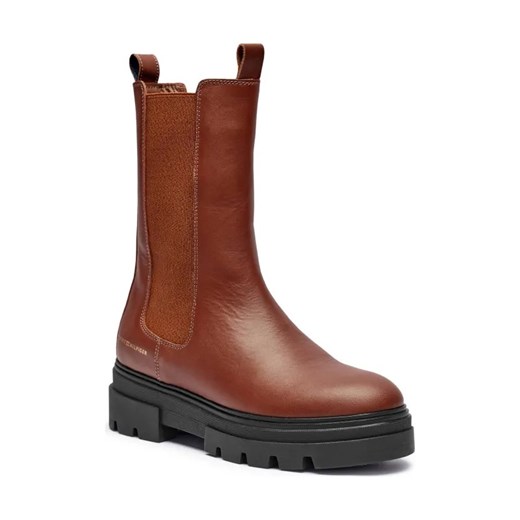 Tommy Hilfiger Skórzane sztyblety MONOCHROMATIC CHELSEA ze sklepu Gomez Fashion Store w kategorii Botki - zdjęcie 184312674