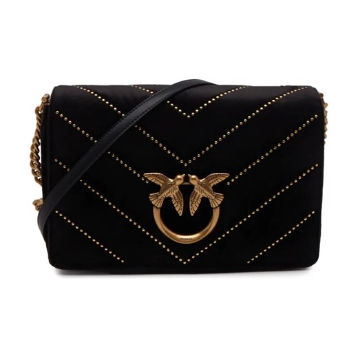 Pinko Torebka na ramię LOVE CLICK CLASSIC VELLUTO | z dodatkiem skóry ze sklepu Gomez Fashion Store w kategorii Listonoszki - zdjęcie 184312791