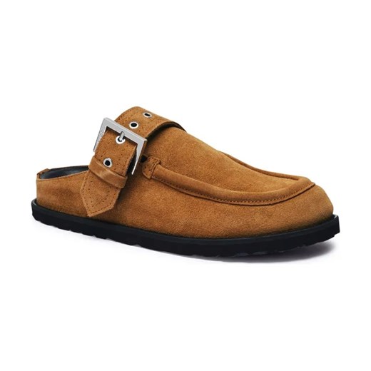 HUGO Skórzane klapki Artentia_Sabot_BKSD ze sklepu Gomez Fashion Store w kategorii Klapki damskie - zdjęcie 184313043