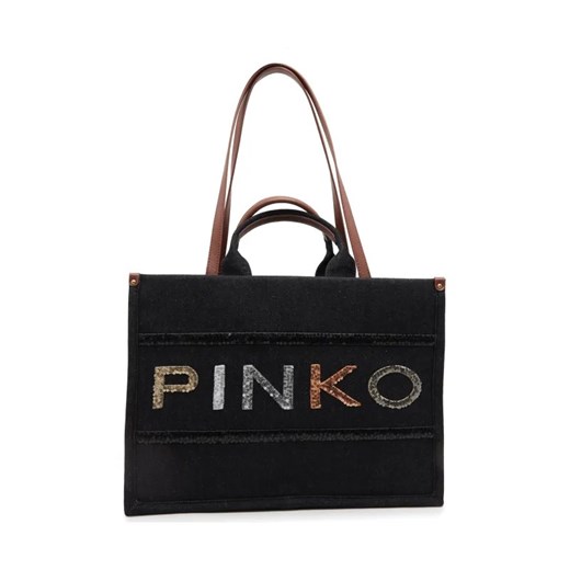 Pinko Shopperka SHOPPER DENIM RICAMO LOGO ze sklepu Gomez Fashion Store w kategorii Torby Shopper bag - zdjęcie 184313224
