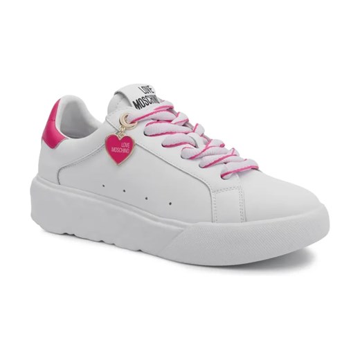 Love Moschino Skórzane sneakersy HEART45 ze sklepu Gomez Fashion Store w kategorii Buty sportowe damskie - zdjęcie 184314334