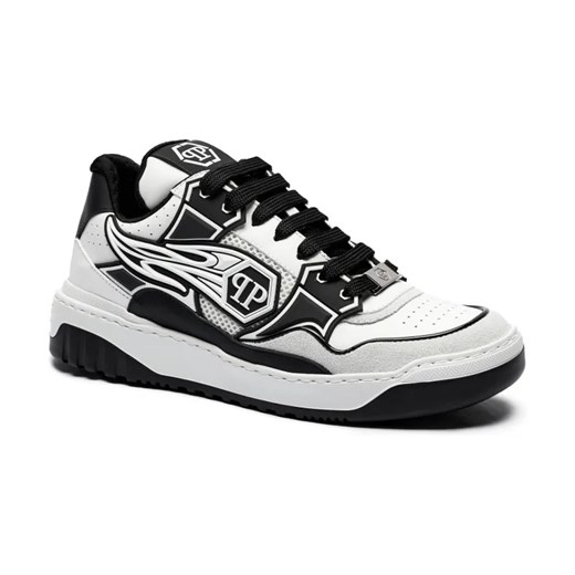 Philipp Plein Skórzane sneakersy Lo-Top Strass Hexagon ze sklepu Gomez Fashion Store w kategorii Buty sportowe damskie - zdjęcie 184314661