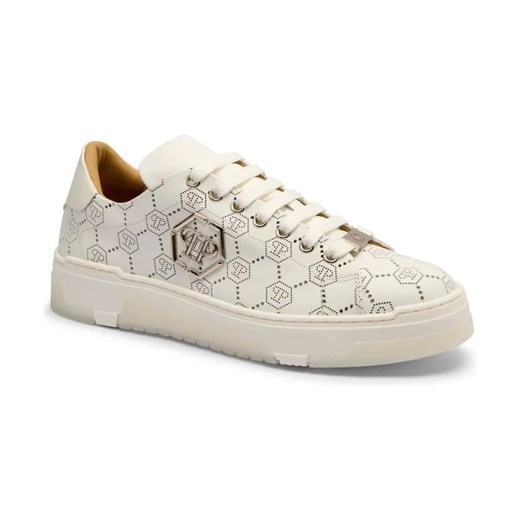 Philipp Plein Skórzane sneakersy Low Top Monogram ze sklepu Gomez Fashion Store w kategorii Buty sportowe męskie - zdjęcie 184315150