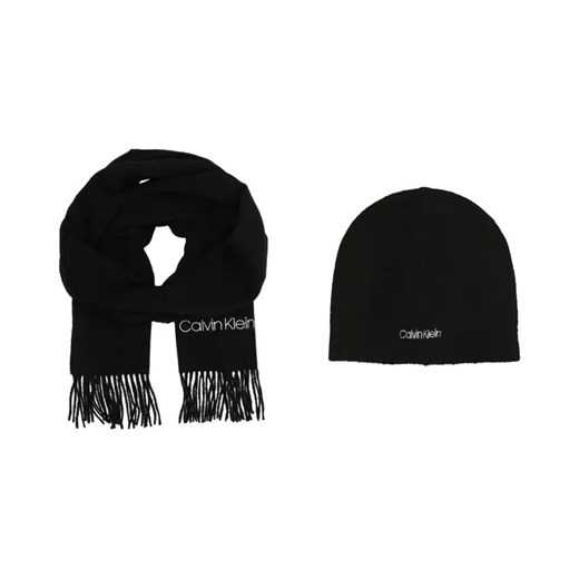 Calvin Klein Szal + czapka | z dodatkiem wełny ze sklepu Gomez Fashion Store w kategorii Czapki zimowe męskie - zdjęcie 184315300