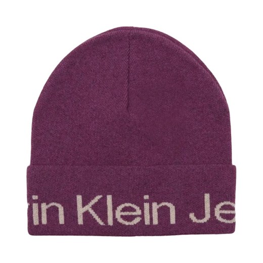 Calvin Klein Jeans Czapka | z dodatkiem wełny i kaszmiru ze sklepu Gomez Fashion Store w kategorii Czapki zimowe damskie - zdjęcie 184316641