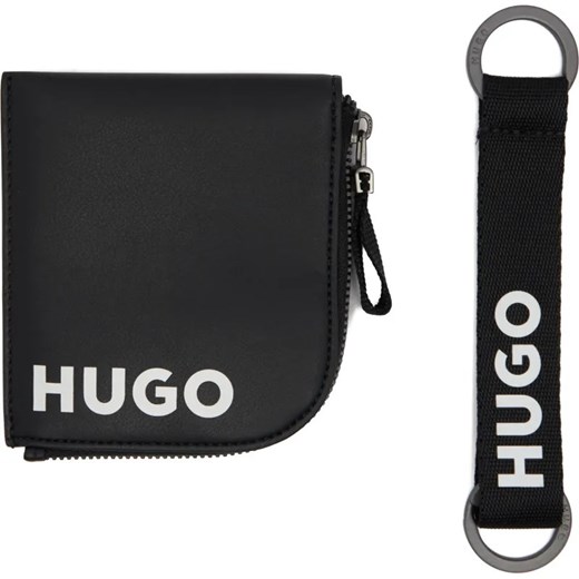 HUGO Skórzana portmonetka i brelok GBHM_Coin c K hold ze sklepu Gomez Fashion Store w kategorii Portfele męskie - zdjęcie 184318951