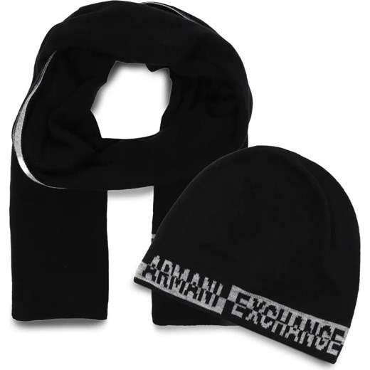 Armani Exchange Szal + czapka | z dodatkiem wełny ze sklepu Gomez Fashion Store w kategorii Szaliki męskie - zdjęcie 184320510