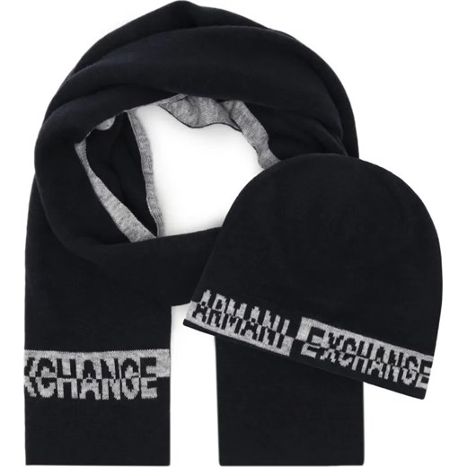 Armani Exchange Szal + czapka | z dodatkiem wełny ze sklepu Gomez Fashion Store w kategorii Szaliki męskie - zdjęcie 184320513