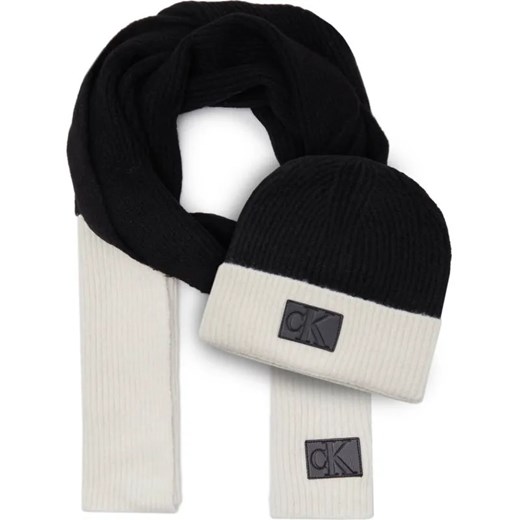 Calvin Klein Jeans Szal + czapka | z dodatkiem wełny ze sklepu Gomez Fashion Store w kategorii Szaliki męskie - zdjęcie 184320941