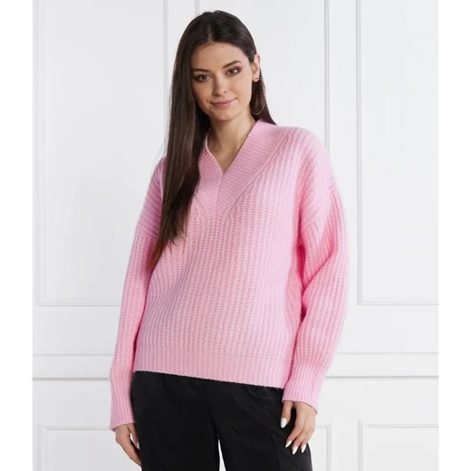 HUGO Wełniany sweter Sesamia | Oversize fit ze sklepu Gomez Fashion Store w kategorii Swetry damskie - zdjęcie 184322514