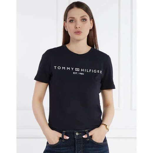 Tommy Hilfiger T-shirt REG CORP LOGO C-NK SS | Regular Fit ze sklepu Gomez Fashion Store w kategorii Bluzki damskie - zdjęcie 184322551
