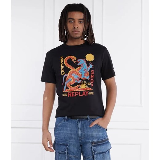 Replay T-shirt | Regular Fit ze sklepu Gomez Fashion Store w kategorii T-shirty męskie - zdjęcie 184322743