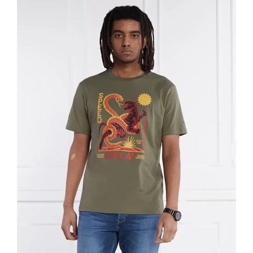 Replay T-shirt | Regular Fit ze sklepu Gomez Fashion Store w kategorii T-shirty męskie - zdjęcie 184322943