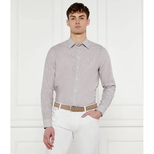 Emporio Armani Lniana koszula | Regular Fit Emporio Armani M okazja Gomez Fashion Store