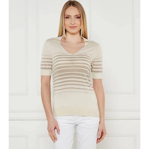 Calvin Klein Bluzka | Regular Fit | z dodatkiem jedwabiu ze sklepu Gomez Fashion Store w kategorii Bluzki damskie - zdjęcie 184323161
