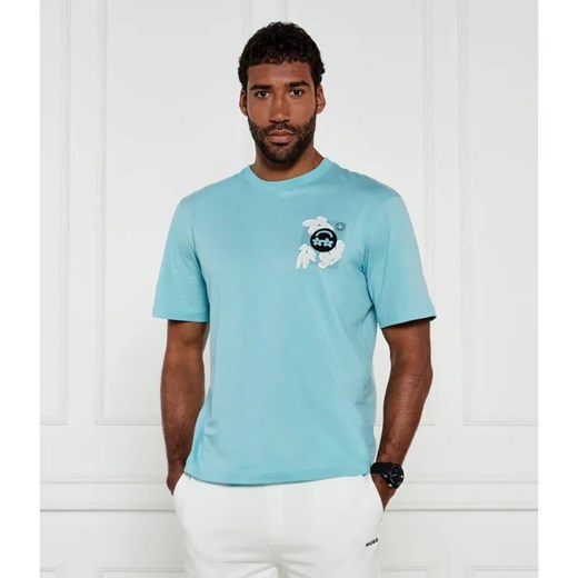 Hugo Blue T-shirt Nufloro | Regular Fit ze sklepu Gomez Fashion Store w kategorii T-shirty męskie - zdjęcie 184323291