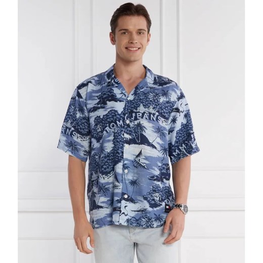 Tommy Jeans Koszula HAWAIIAN CAMP | Relaxed fit | z dodatkiem lnu ze sklepu Gomez Fashion Store w kategorii Koszule męskie - zdjęcie 184323584