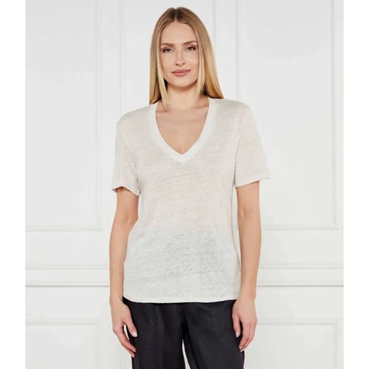 BOSS ORANGE Lniany t-shirt C_Ela_1 | Regular Fit ze sklepu Gomez Fashion Store w kategorii Bluzki damskie - zdjęcie 184323950