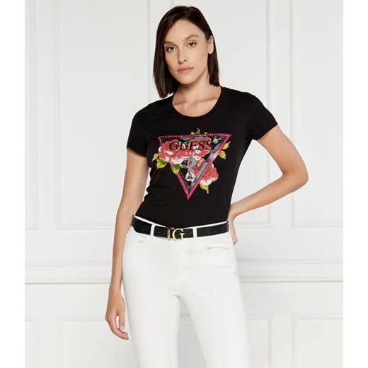 GUESS T-shirt ROSES | Regular Fit ze sklepu Gomez Fashion Store w kategorii Bluzki damskie - zdjęcie 184323964