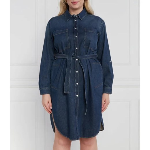 Persona by Marina Rinaldi Sukienka z paskiem plus size | denim ze sklepu Gomez Fashion Store w kategorii Sukienki - zdjęcie 184324331