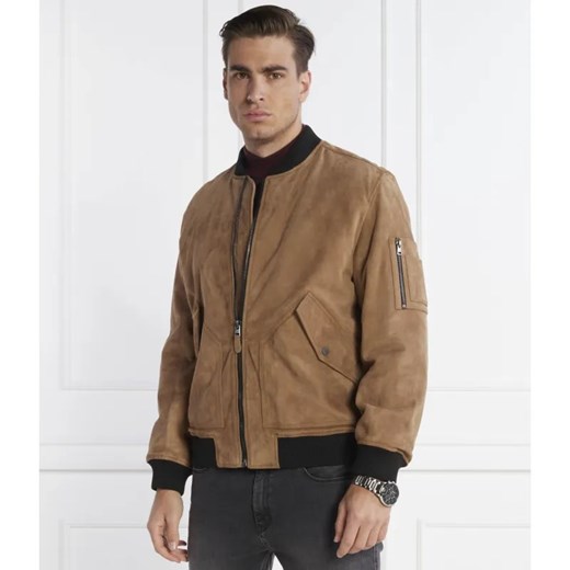 HUGO Skórzana kurtka bomber Leato | Regular Fit ze sklepu Gomez Fashion Store w kategorii Kurtki męskie - zdjęcie 184324333