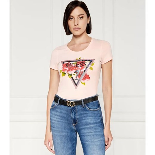 GUESS T-shirt ROSES | Regular Fit ze sklepu Gomez Fashion Store w kategorii Bluzki damskie - zdjęcie 184324354